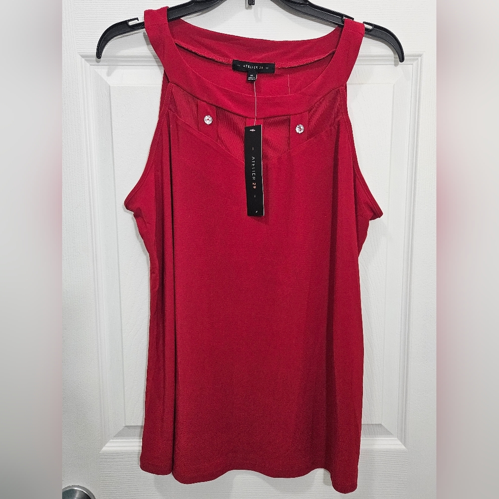 NWT Atelier 29 dressy red tank size XL
